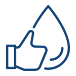 icon of water drop with thumbs up